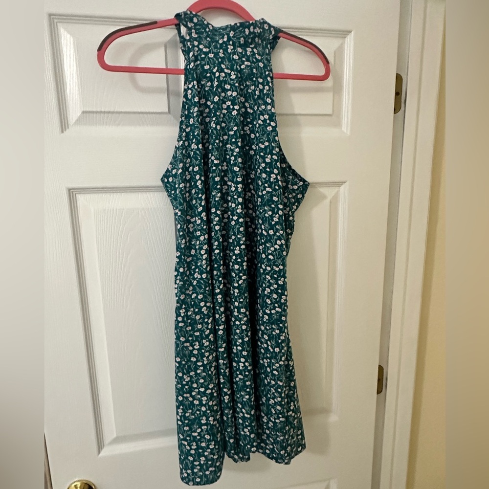 Floral Halter Dress with Tie Back